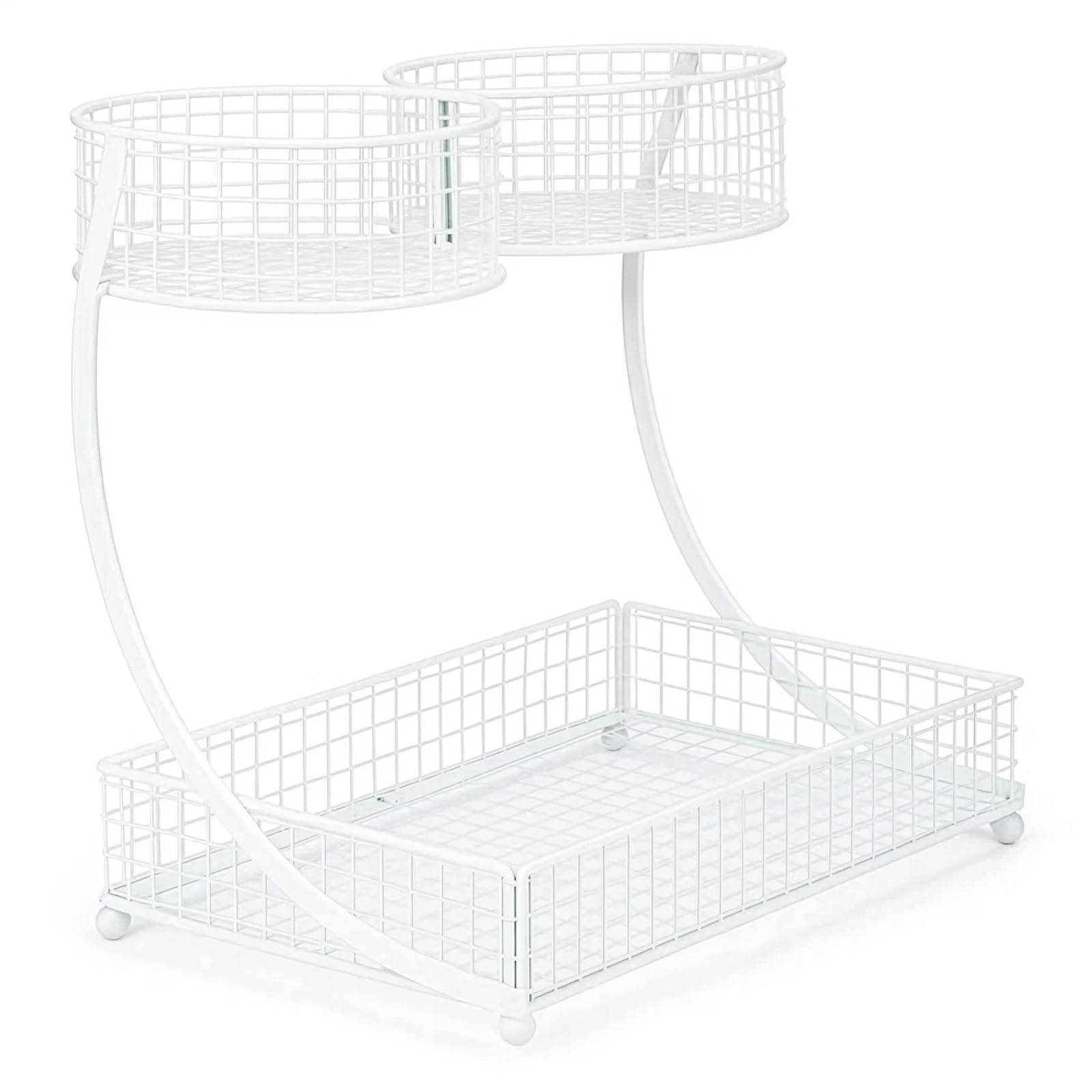 SUNNYNEST 1PC Metal Makeup Organizer Rack Desktop Storage Shelf White