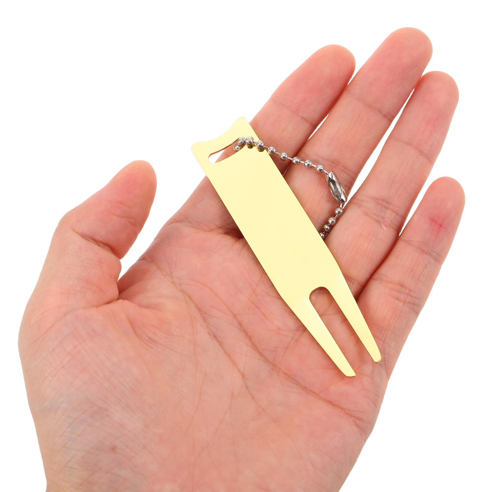 VANZACK 2 Stück Golf Divot Tool aus Metall mit Ballmarker Wetterfeste Grasreparaturgabel Tragbares Pitch Mark Werkzeug für Golfer zur Rasenpflege und Putt-ausrichtung