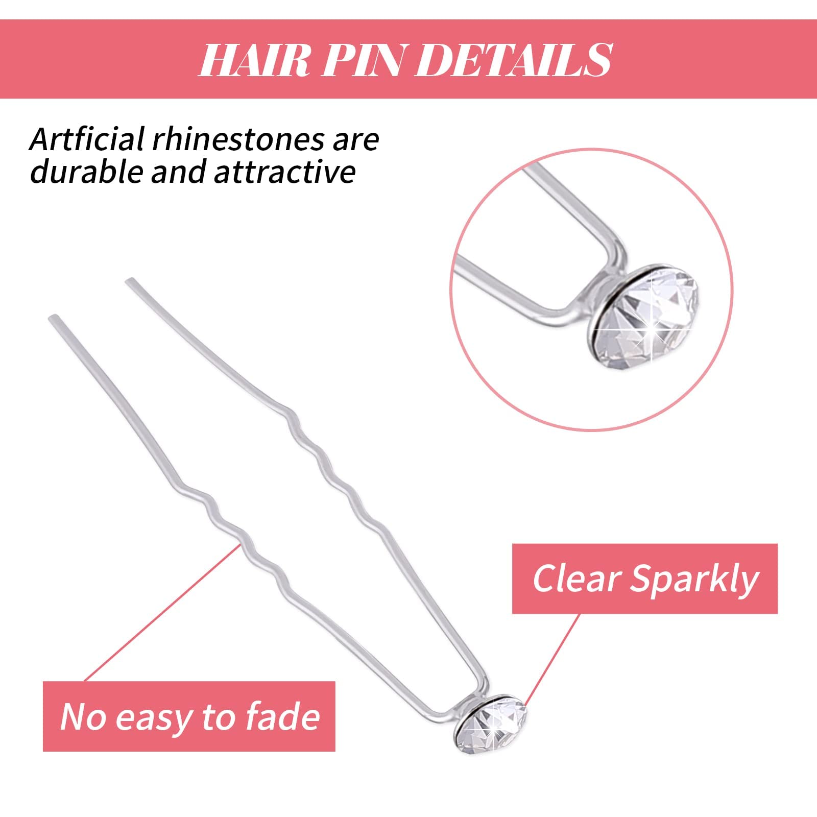 20 stücke Hochzeit Haar Pins Braut Strass Haar Barrettes Kristall Bridal Headstücke Brautjungfer Perle Haarspange Dekorative Schmuck Zubehör for Frauen Mädchen Haar Stil