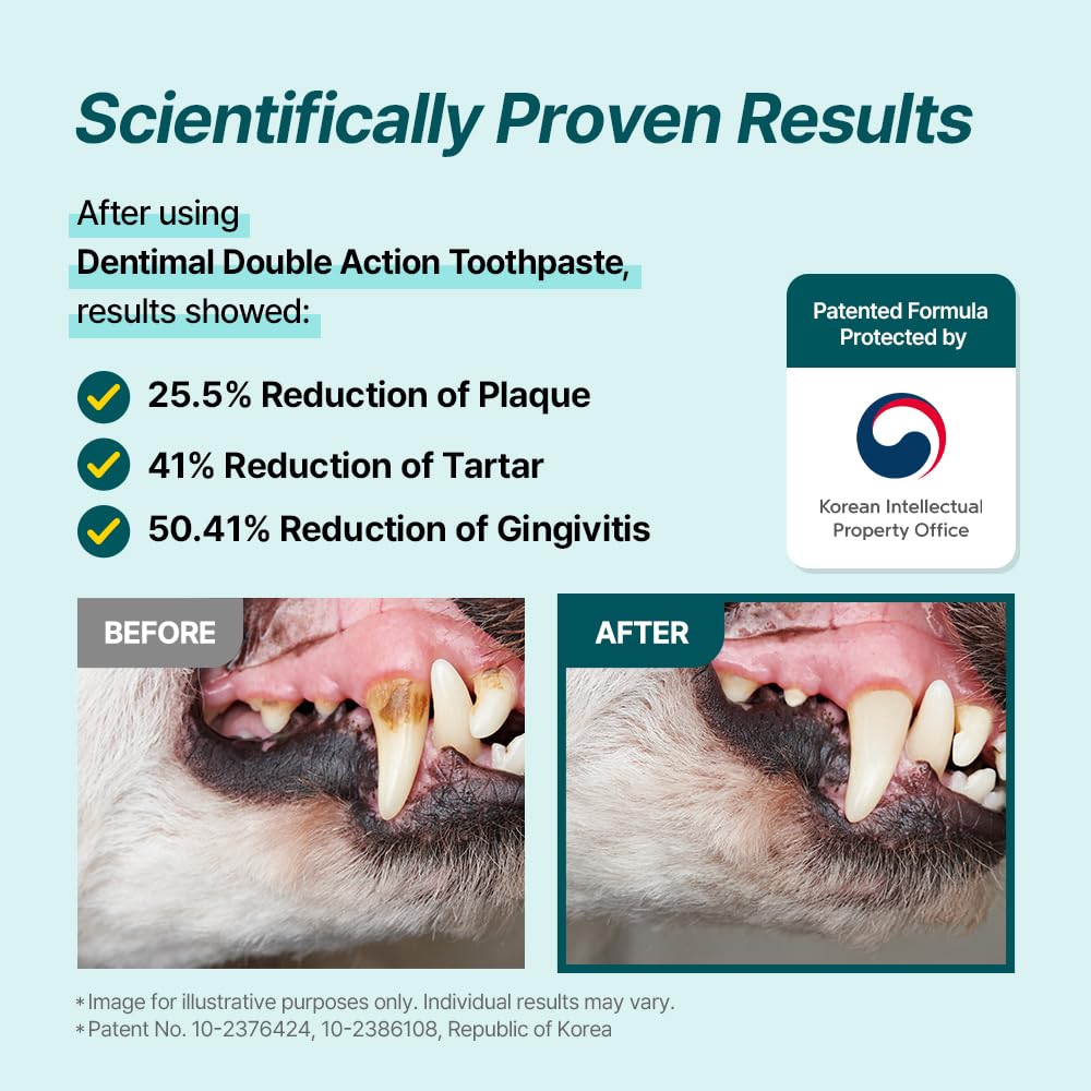 Dentimal Double Action Enzymatic Pet Toothpaste for Dogs & Cats, with Pear Stone Cells to Clean Teeth, Remove Plaque & Tartar, Freshens Breath, Gum Care, Safe for Puppies and Kittens, 2 fl oz - image 5