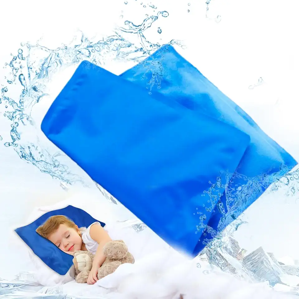 Cooling Pad Mat for Pillow - Cold Injuries Relief, Perfect for Night Sweats, Migraines, Fevers, Hot Flashes - Reusable (Blue)