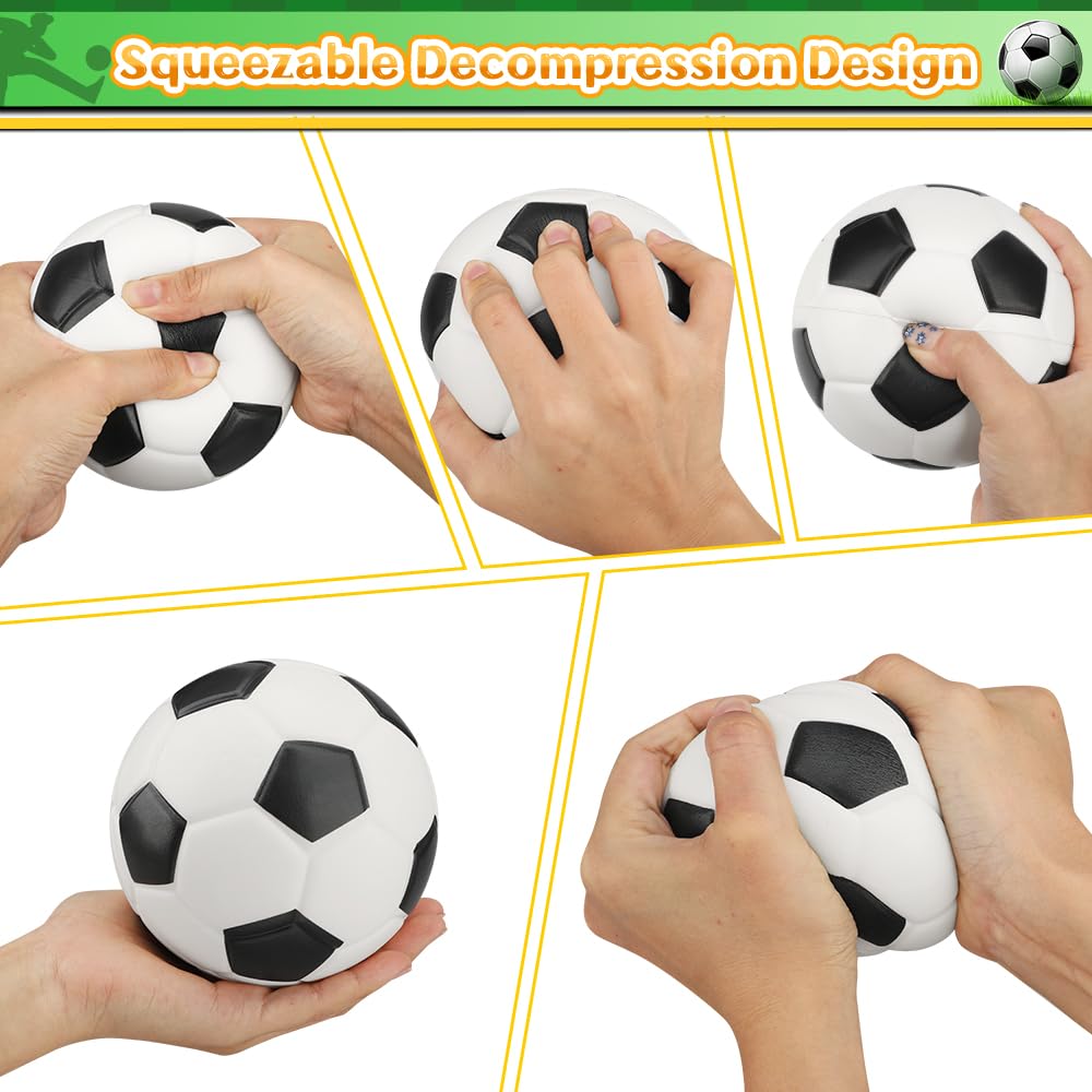 Lot De 12 Mini Ballons De Foot En Mousse - Noir Et Blanc - Pour Enfants - Neuf