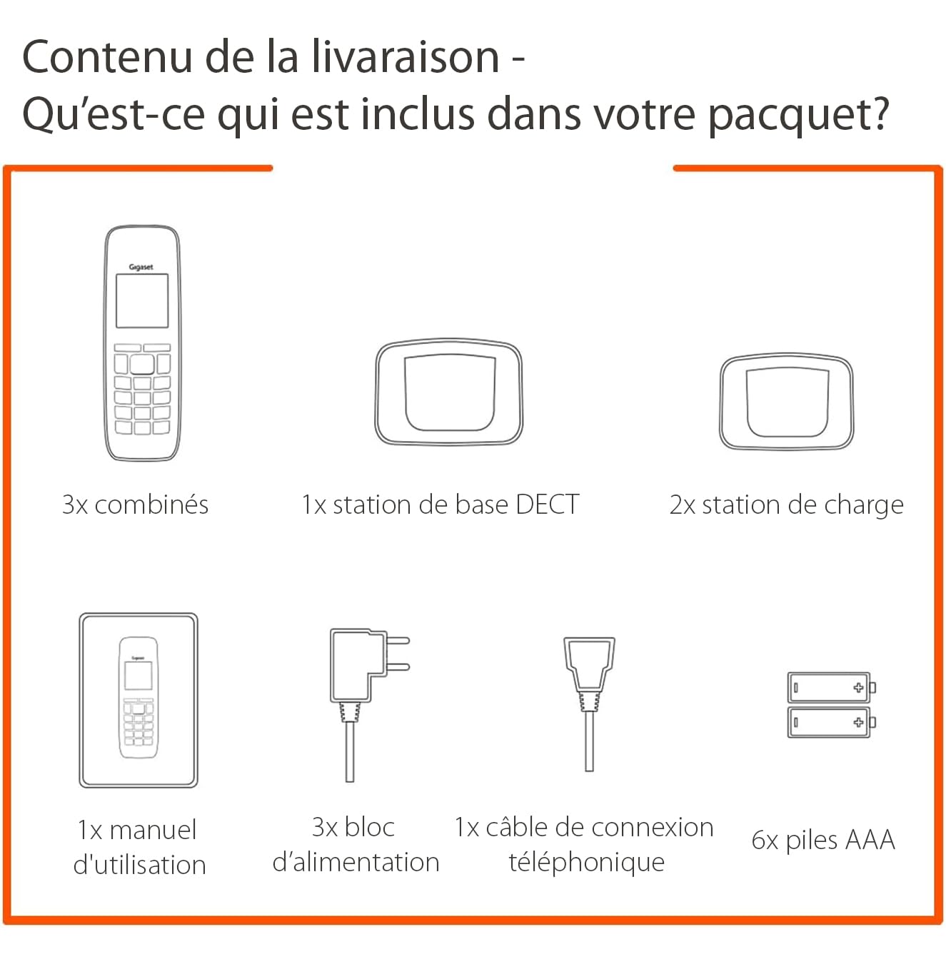 Gigaset Pure 220A Trio - 3 Téléphones DECT sans Fil avec répondeur - Blocage d’Appel et Fonction Mains Libres - Répertoire 80 Contacts, Noir Anthracite [Compatibilité avec DE, IT, FR, NL, Che, AUT]