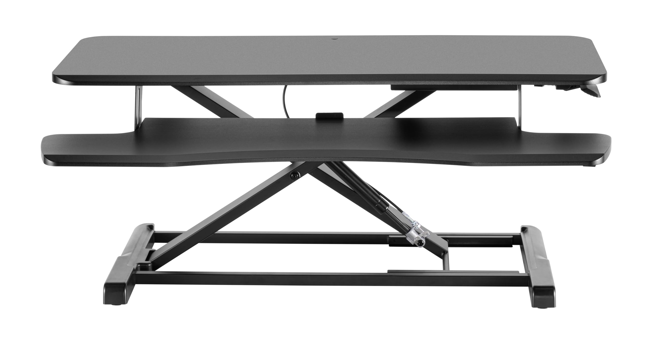 36 inch Desk Converter, K Series, Height Adjustable Sit to Stand Riser, Dual Monitor and Laptop Workstation with Wide Keyboard Tray, Black