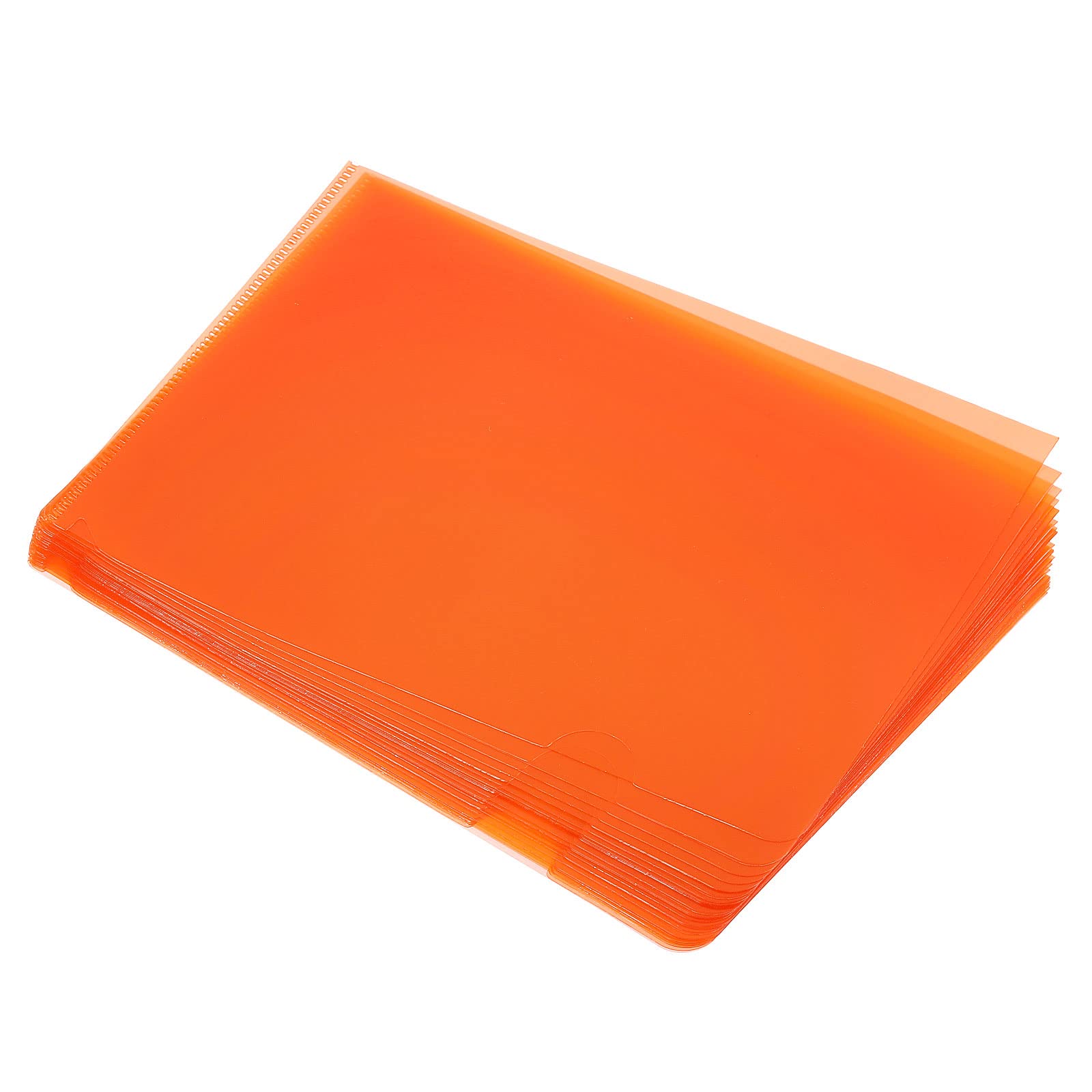PATIKIL L Type Folders 24 Pack 8.9 x 6.3 inches A5 Plastic Clear Document Folder File Jacket Sleeves Project Pockets, Orange