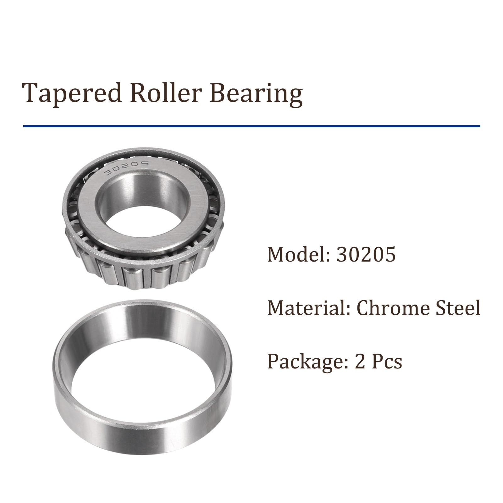 2Pcs Roulement à Rouleaux Coniques 30205 - [25mm X 52mm X 15mm] Ensemble De Cône Et De Cuvette En Acier Chromé Pour Utilisation Dans Les Systèmes De Convoyage