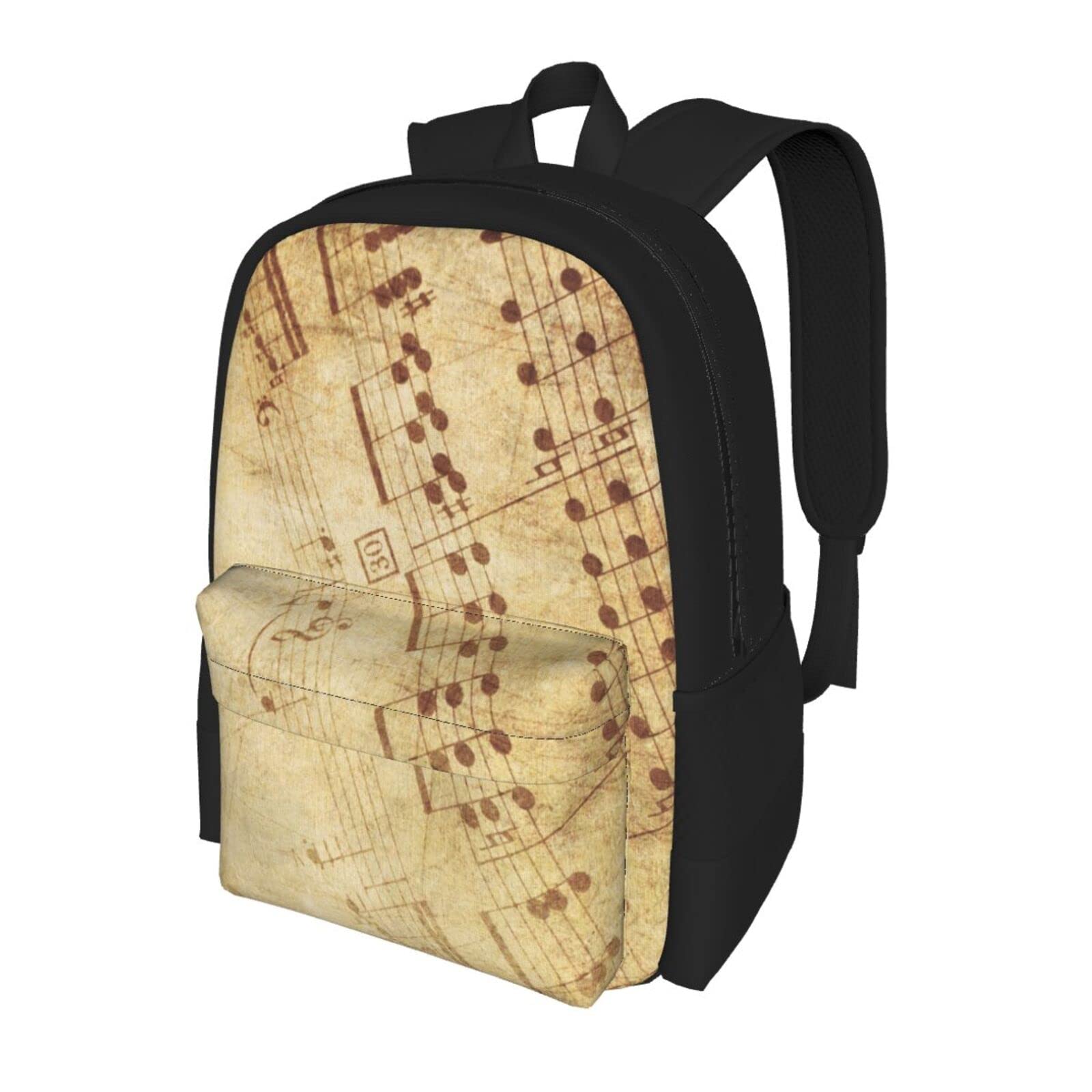 Notenblätter für Damen und Herren, Laptop-Rucksack, Reiserucksack, Sporttasche, Schultaschen für Kinder, Mädchen, Jungen, Schwarz, Schwarz , One size