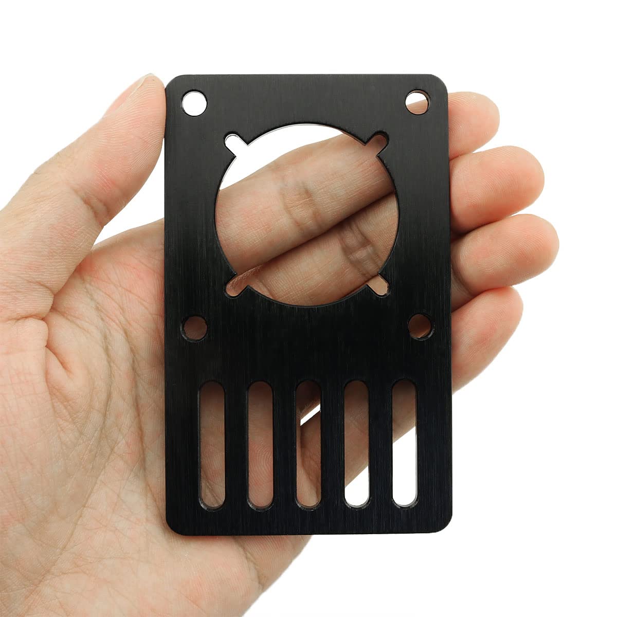 NEMA 23 Schrittmotor-Montageplatte – 9,6 X 5,9 X 0,3 Cm, Aluminium, Schwarz Eloxiert