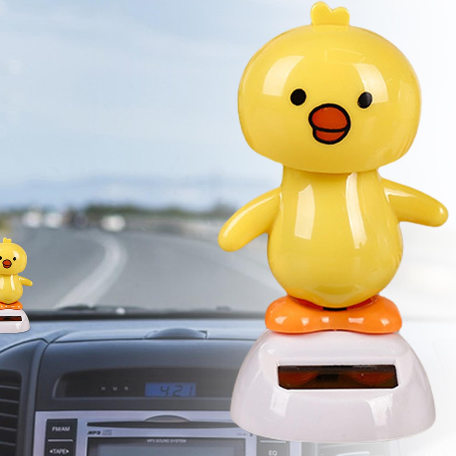 Figurine de poussin dansant à énergie solaire - Décoration de voiture ou bureau