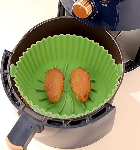 Miniatura 8 de Angoily Freidora de aire de silicona antiadherente, freidora de aire, bandeja para hornear, cesta para freidora de aire, accesorio para horno