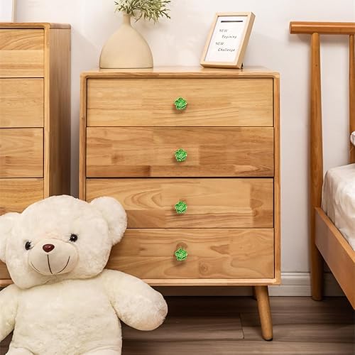 Miniatura 4 de Perillas y tiradores de cerámica para cajones de flores verdes para muebles de hogar, gabinete, aparador, armario, papelera, puerta, paquete de 6