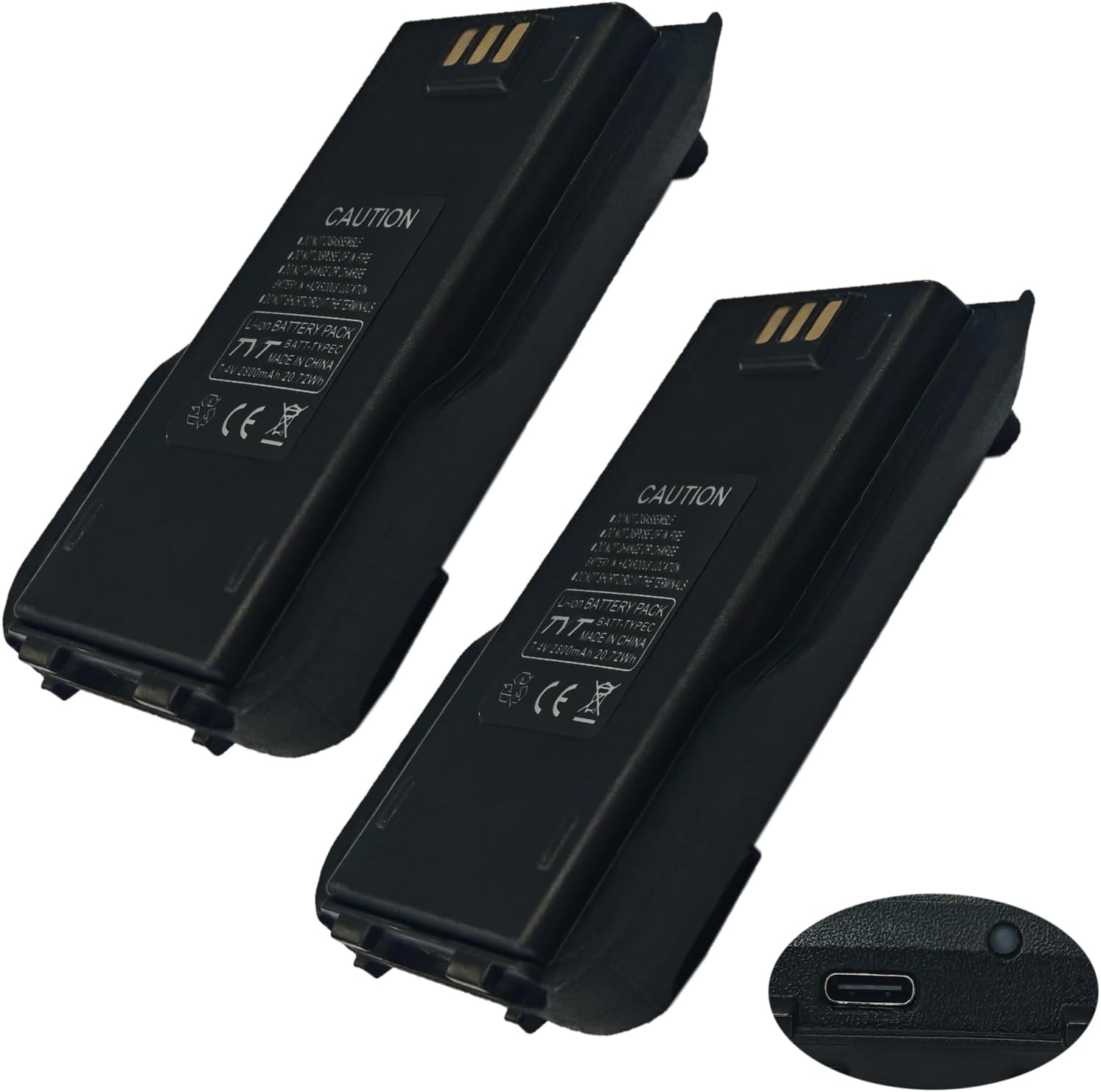 MD-380 Battery for MD-UV380 Ham Radio 2800mAh Larger Capacity USB-C Charging Li-ion Battery for RT3 RT3S DMR Two Way Radio