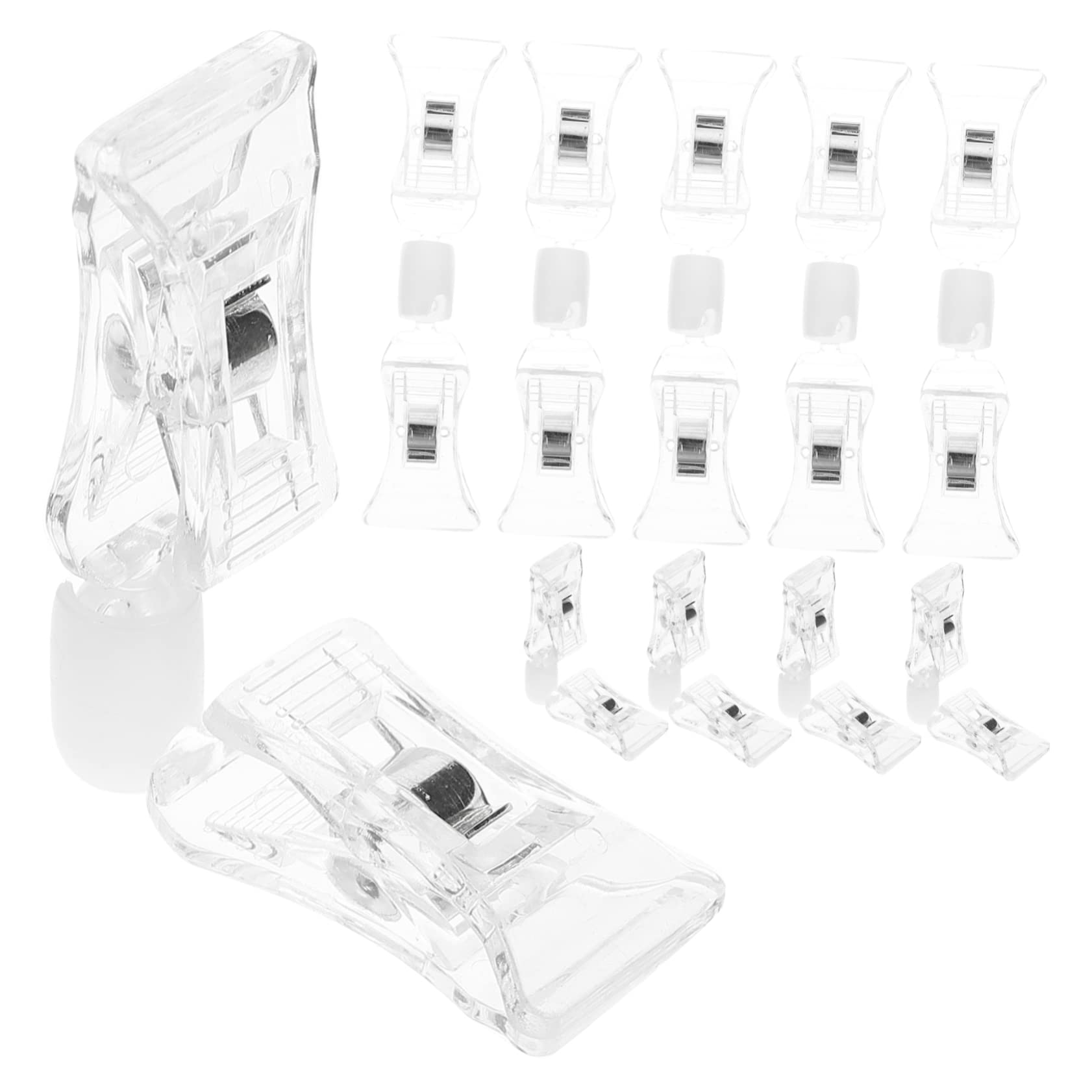 STOBOK 5 Sätze Doppelseitiger Schilderhalter Steht Doppelt Clinchklammern Staffelei Stehen Regalstützen Klare Fotoclips Clips Klemmen Spender Und Klebeband Fan-shop Plastik 10 Stück * 5