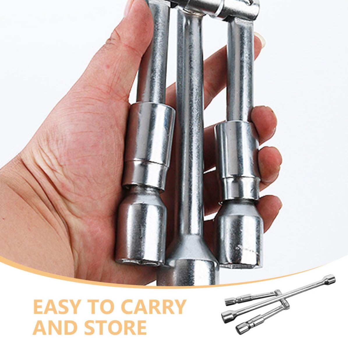 GALPADA Llave de Rueda Coche Plegable de Acero Resistente Llave Cruz Vías para Reparación de Neumáticos Herramienta Práctica para Mantenimiento Automotriz Portátil