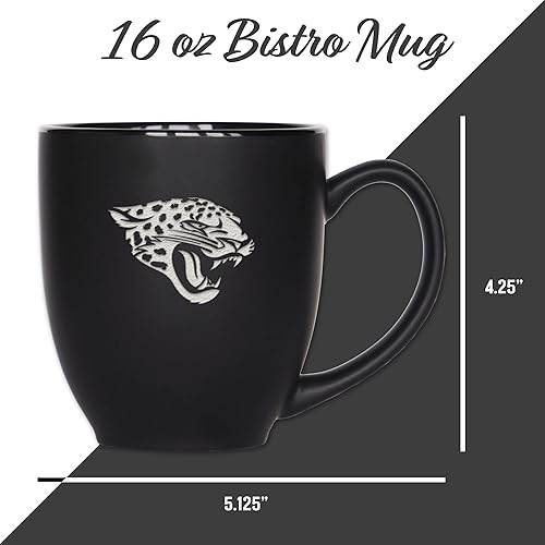 Miniatura 4 de Rico Industries Taza Bistro de fútbol americano de la NFL de 15 onzas, para bebidas calientes o frías, logotipo del equipo grabado para una
