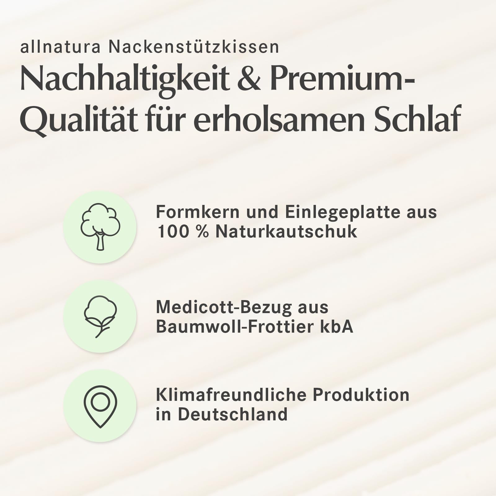 allnatura orthopädisches Nackenstützkissen 40x60 Sana-Vario 2 - Weiches anpassbares Kopfkissen (100% Naturkautschuk) - für Seitenschläfer Rückenschläfer - Höhe 11,5cm - Made in Germany