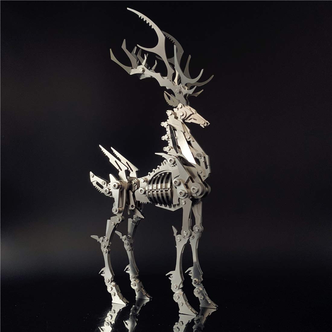 Zestaw 3D Metal Puzzle Big Dream Elk Model, Stalowe 3D Metal Puzzle Miniaturowe zestawy modeli wystroju wnętrz, 3D Łamigłówki Łamigłówki Metalowe ozdoby stali nierdzewnej dorosłych