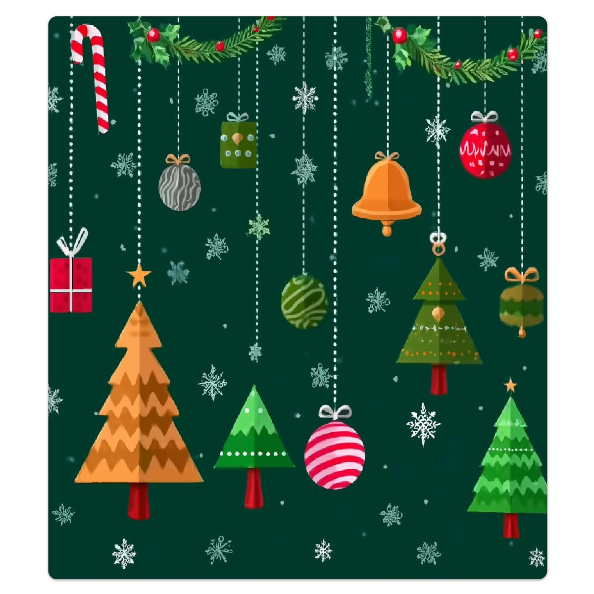 Mexpekil Adesivo decorativo per lavastoviglie con albero di Natale da appendere, 58 x 66 cm, adesivo decorativo per lavastoviglie per porta d'ingresso, impermeabile, pannello per elettrodomestici da