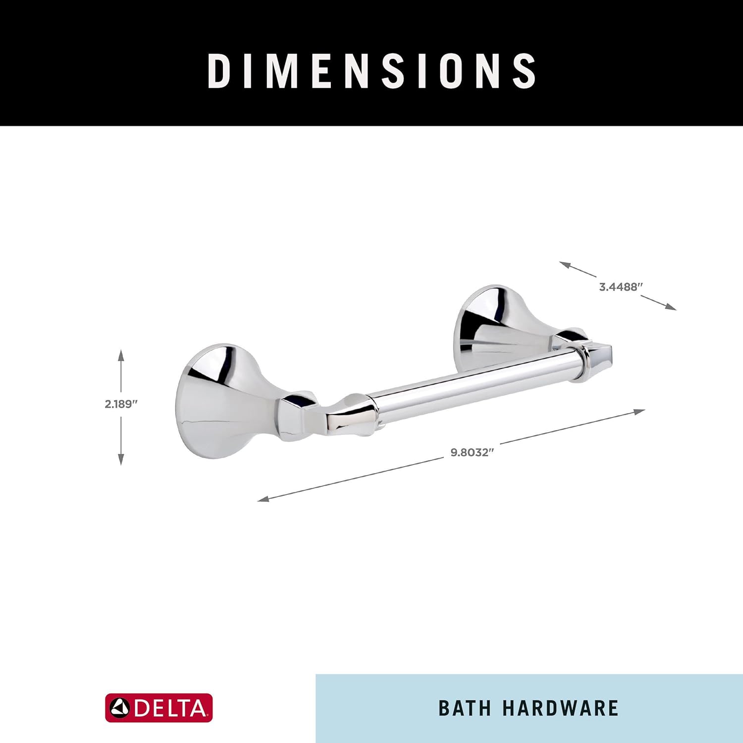 DELTA FAUCET Rubber Limited 76450 Ashlyn Wall Mount Pivot Arm Toilet Paper Holder Bath Hardware Accessory in Polished Chrome