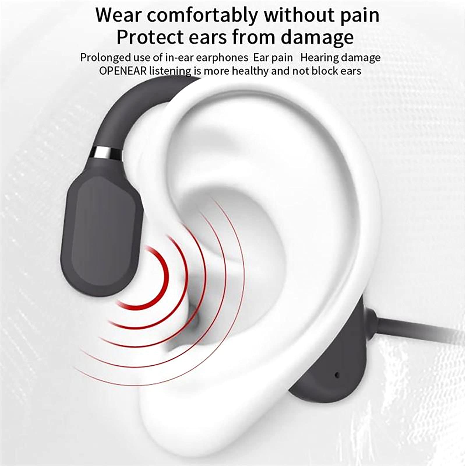 Przewodzenie powietrzne Bluetooth sportowe słuchawki nauszne opaska na szyję słuchawki wygodne zamontowane na szyi słuchawki douszne