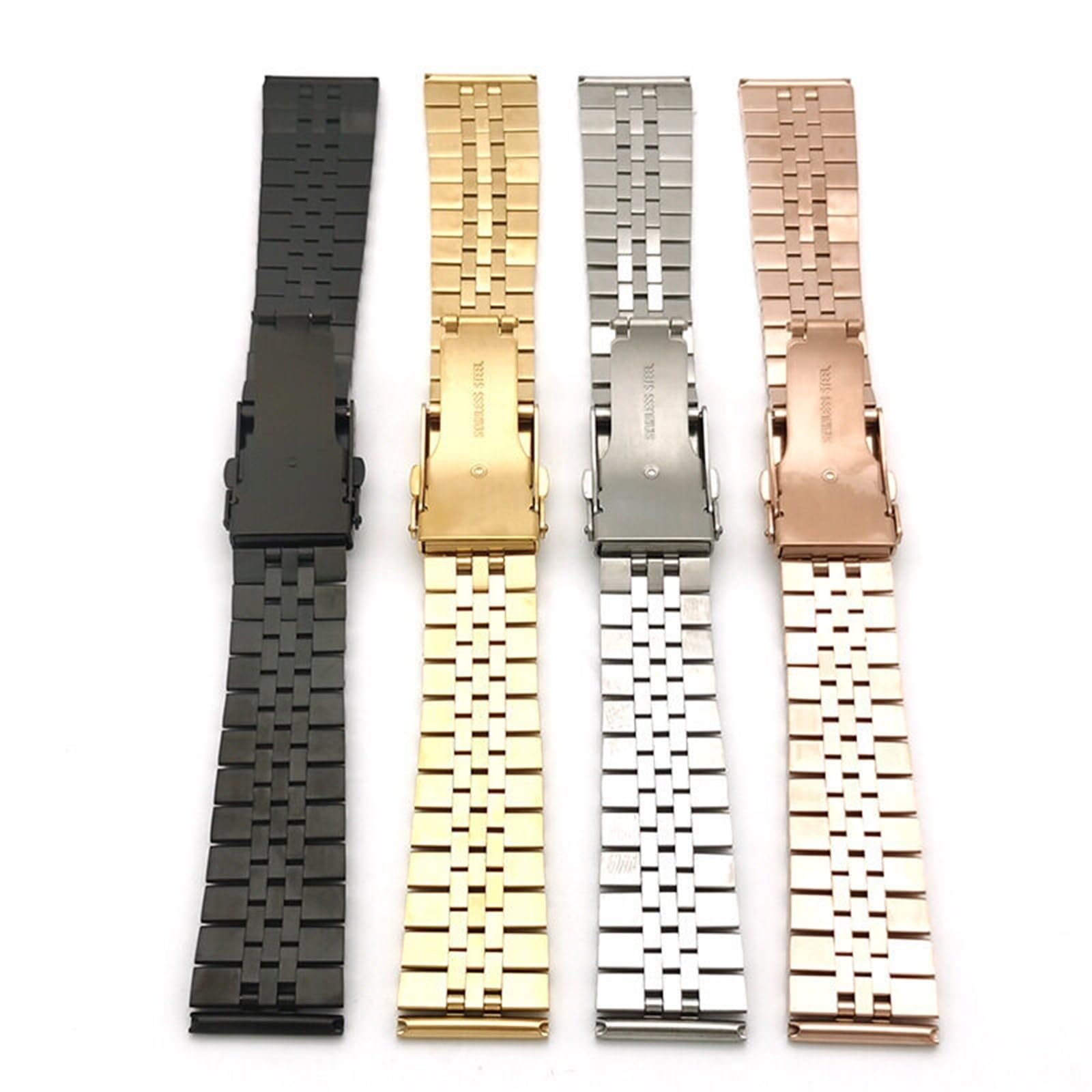 Correa de Reloj de Acero Inoxidable, Banda de Metal, Pulsera de Repuesto Universal de liberación rápida for Hombres y Mujeres