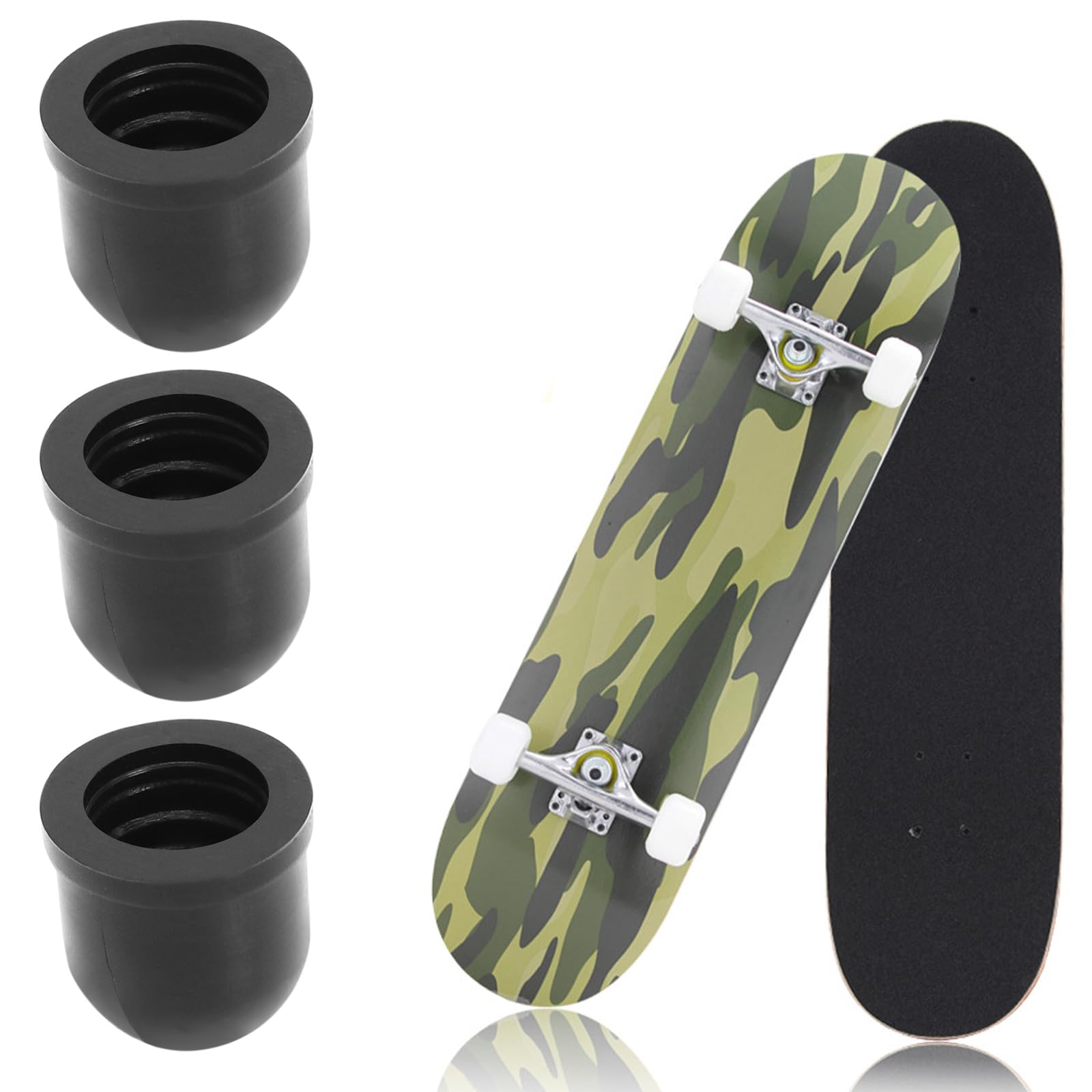 10pcs Kit de Réparation Tasse de Pivot de Camion Planche à roulettes Kit de Reconstruction Camion de Planche à roulettes Doublure Adaptée au Support de Planche à roulettes Noir