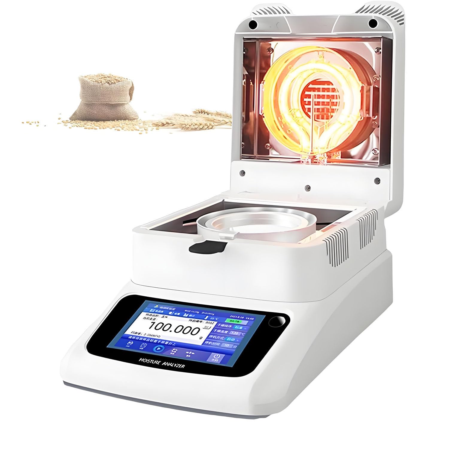 AiODiO Digital Halogen Moisture Tester, Touch Screen, 3 Modes 0.001g