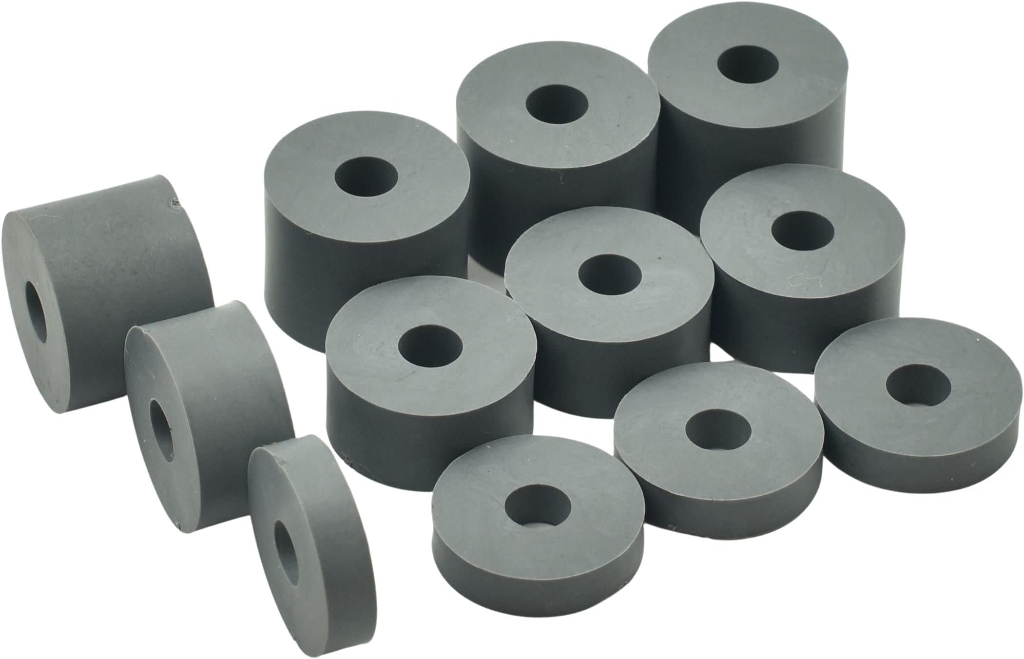 hawkeng 6mm (M6) Soft Rubber Spacers Standoff Washers Shore A 45 (12 Pack) 4 x 15mm, 4 x 10mm, 2 x 5mm – Grey