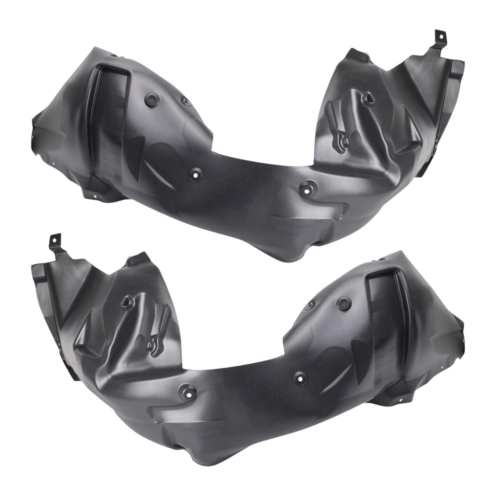 TRQ Front Driver and Passenger Side Inner Fender Liner Set | For 2015-2017 Ford Mustang without Performance Package GT Premium V6 GT 50 Years Limited Edition