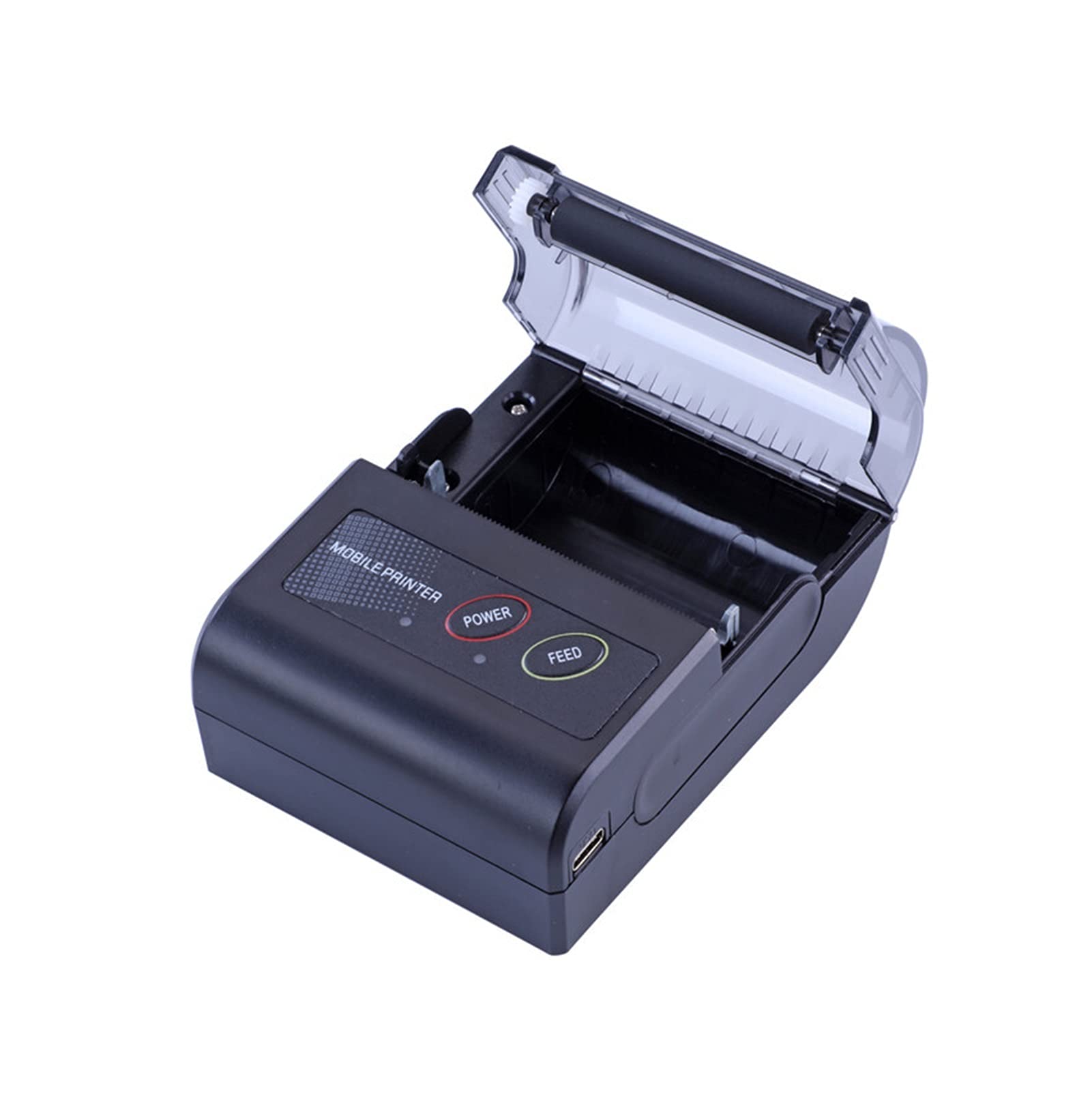 Portatile senza fili Bluetooth Ricevuta stampante 58 millimetri 2" Bluetooth stampanti termiche Label Maker for i negozi Mini Bill Printer Supplies(Add 3 Rolls Paper)