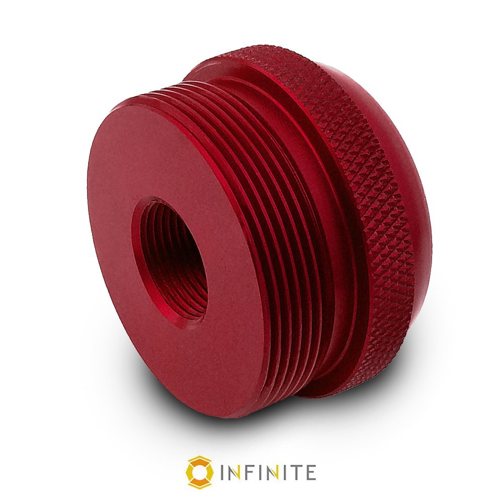 5/8-24 - D Cell Mag - RED - Flashlight Adapter - 7075 Anodized Aluminum - LIFETIME WARRANTY