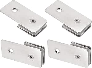 8PCS Stainless Steel 316 Glass Clamps - Heavy Duty Glass Bracket Clips For 8-12mm Glass