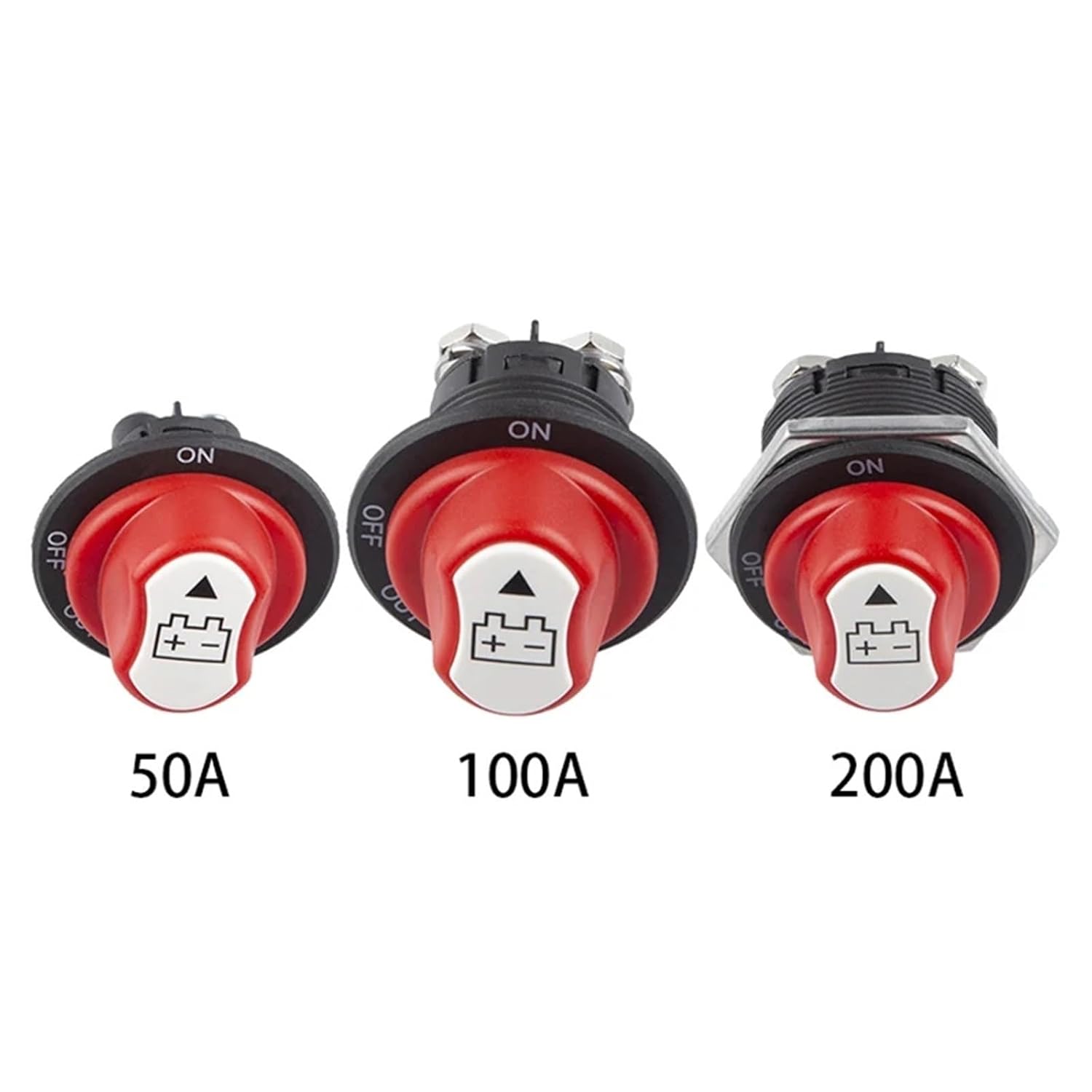 1PCS 50A 100A 200A 300A Disconnect Cut Off Kill Switch Rotary 12V 24V DC Power Isolator(50A)