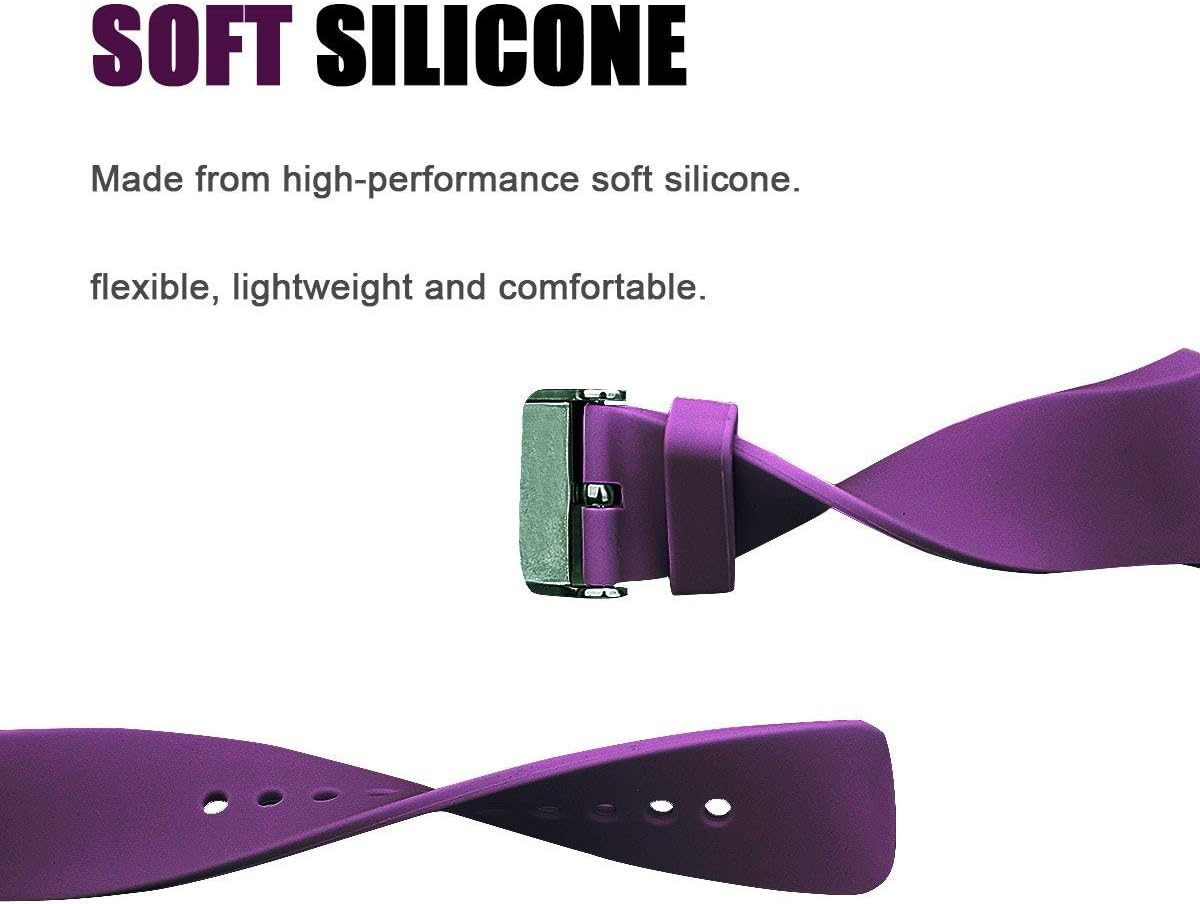 V-Moro Samsung Gear S2 Band - Soft Silicone Replacement Strap Band with Adapters for Gear S2 SM-R720/SM-R730 Smartwatch, fits 5.1"- 7.6" Wrist - (Purple)