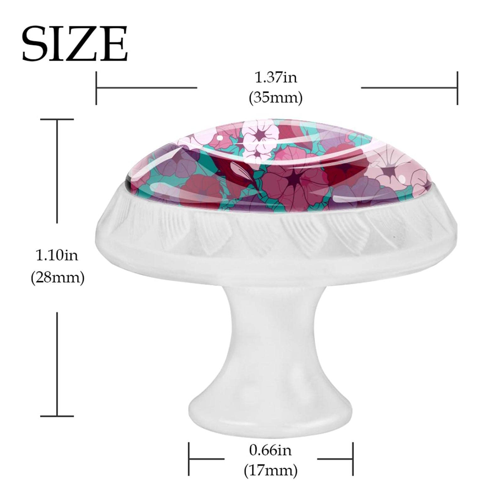 6 Pomelli In Cristallo Per Mobili - Design A Fiore, 43mm, Per Armadi, Cassetti E Porte - Foto 7