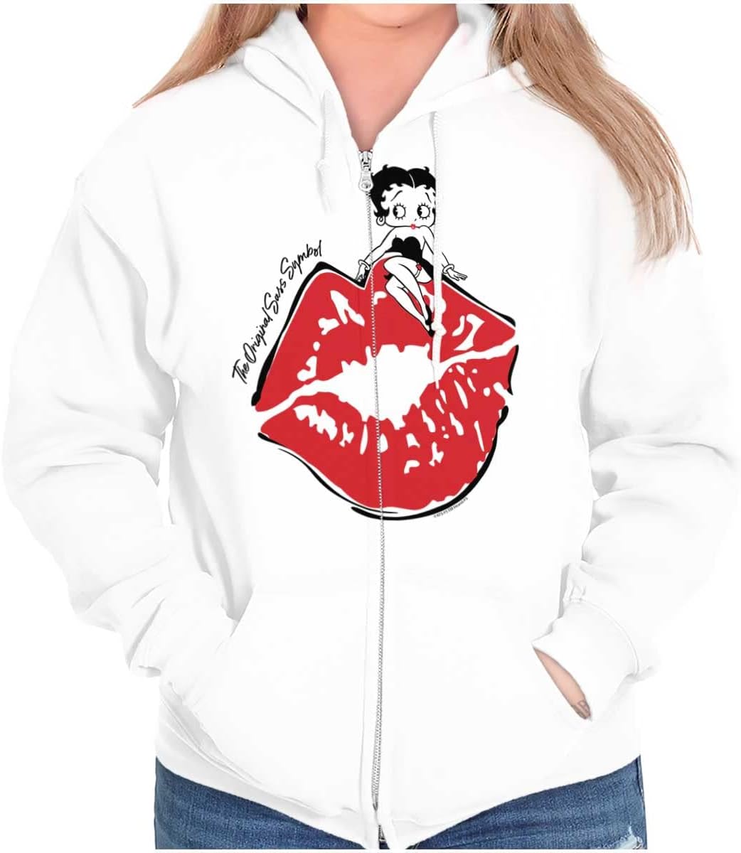 Brisco Brands Betty Boop The Original Sass Symbol Zip Hoodie Sweatshirt Women