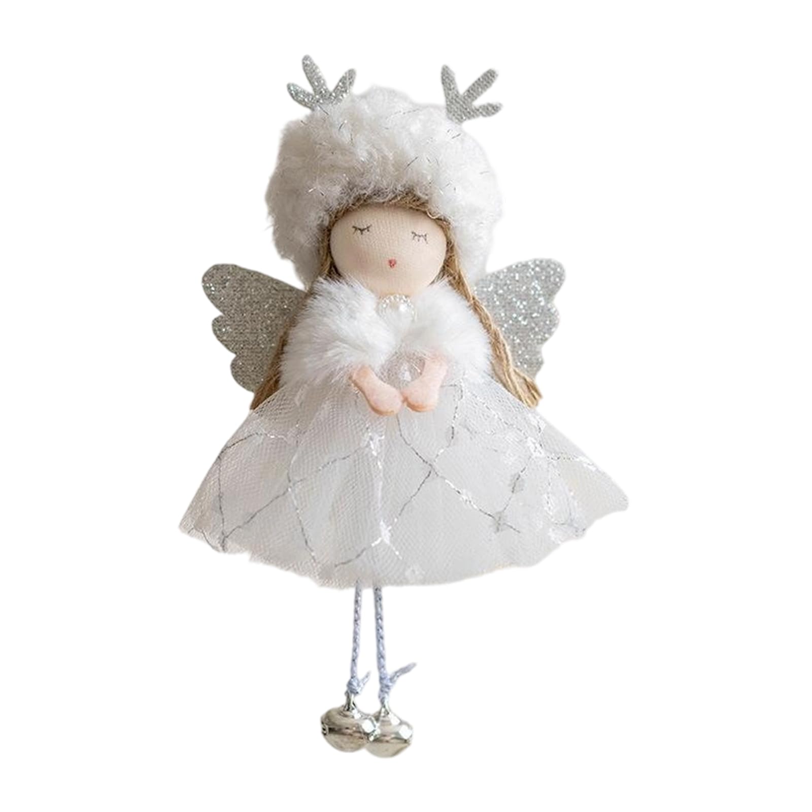 Plush Angelic Deer Antlers Christmas Ornament Easy to Hanging Decorative Piece for Tree Gifts and Festival Displays Christmas Tree Hanging Decorations
