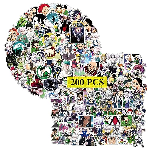 Pounchi Hunter Anime Stickers (200Pcs) Cartoon Anime Stickers Merchandise Gifts for Party Supplies Decorations Laptop Water Bottle Vinyl Stickers for Teens