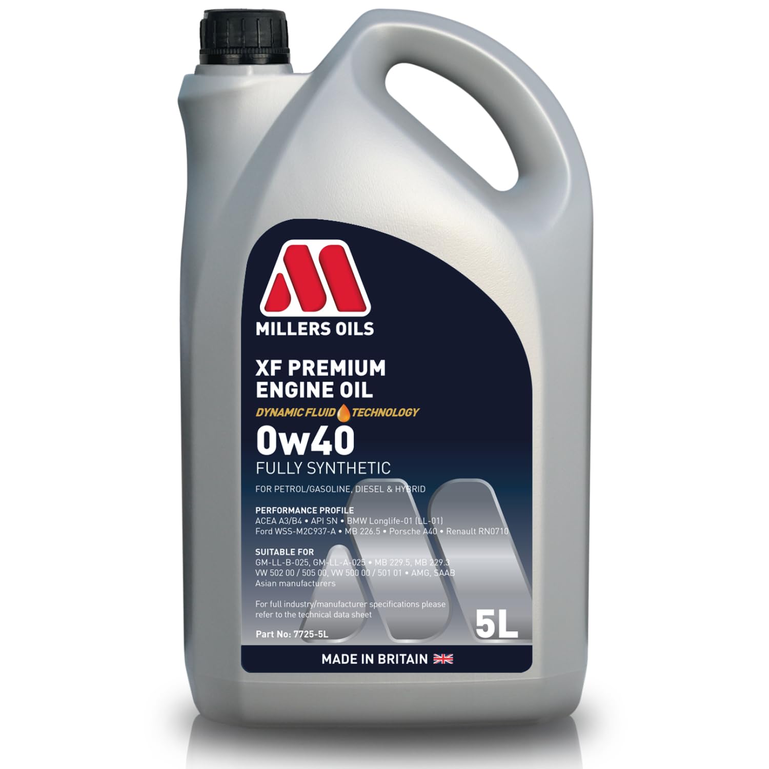 Millers Oils XF Longlife Fully Synthetic Engine Oil 0W-40, 5 litres
