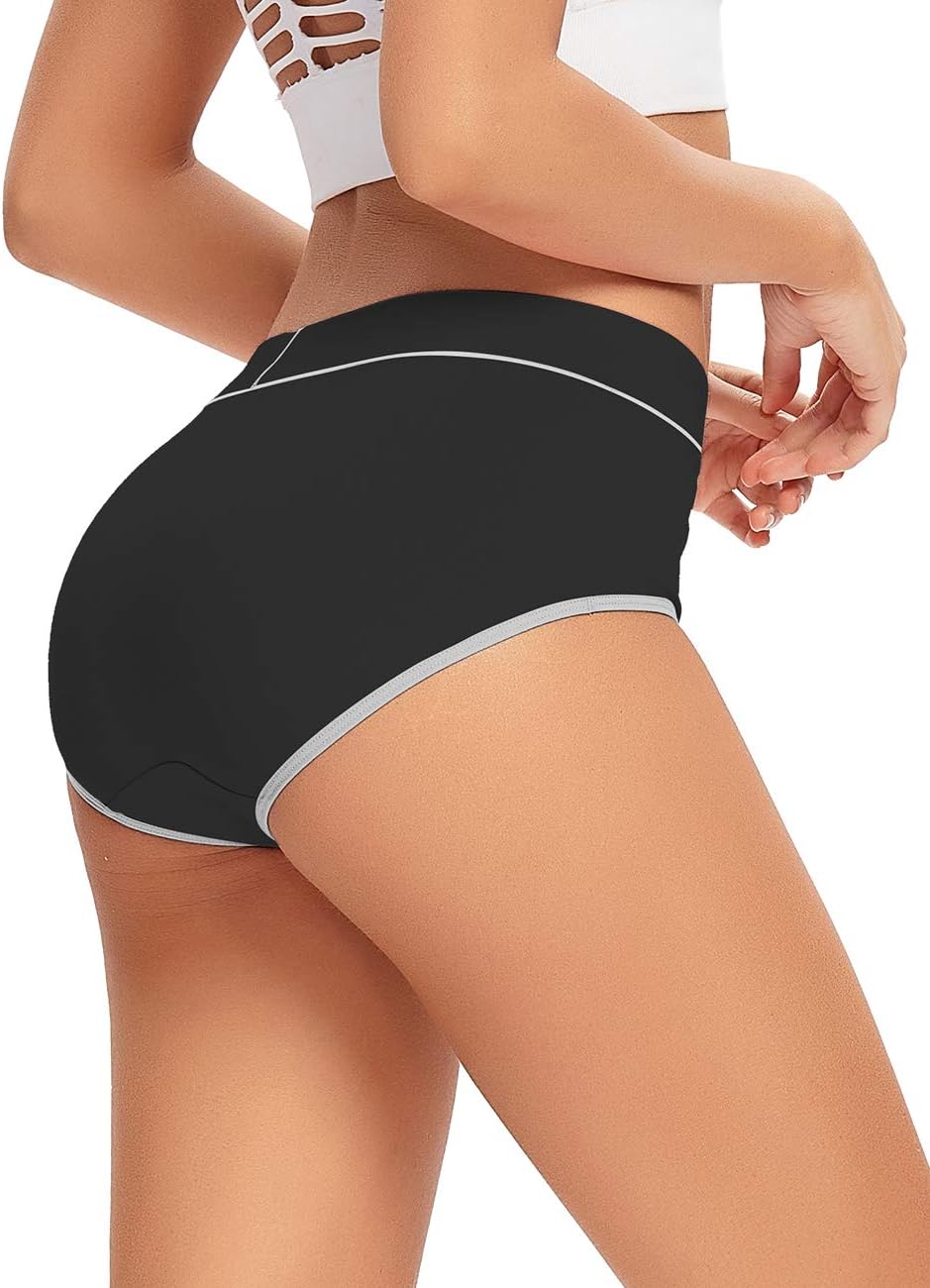 POKARLA Women's Cotton Stretch Underwear Ladies Mid-high Waisted Briefs Panties 5-Pack - Image 5