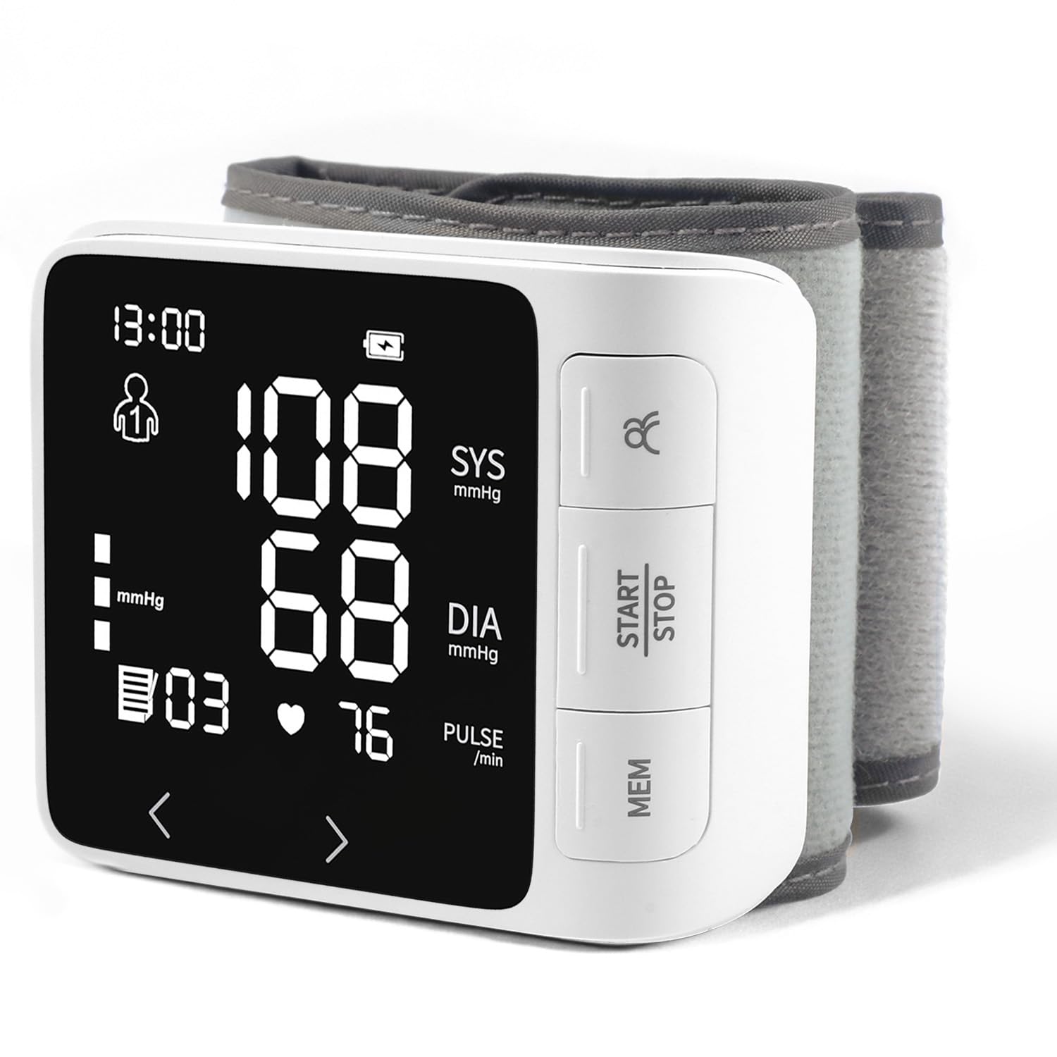 huangirl Wrist Blood Pressure Monitor | Wrist Blood Pressure Monitors for Home Use | Automatic Blood Pressure Monitor Wrist Blood Pressure Cuff with 2 Users Memory LCD Display Hypertension Alarm