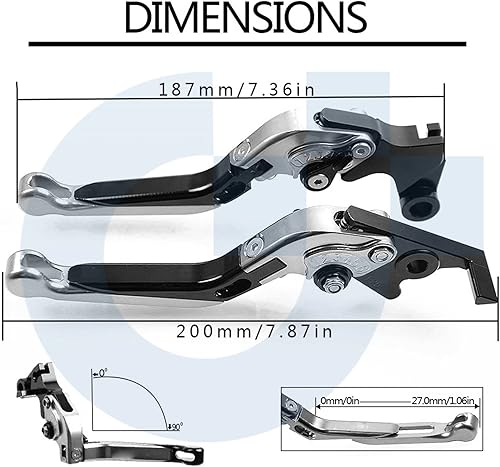 Miniatura 3 de Handle Clutch Brake Lever For Kawasaki H2R 2015 2016 Motorcycle CNC Aluminum Adjustable Extendable Brake Clutch Lever Handle (Color : 7)