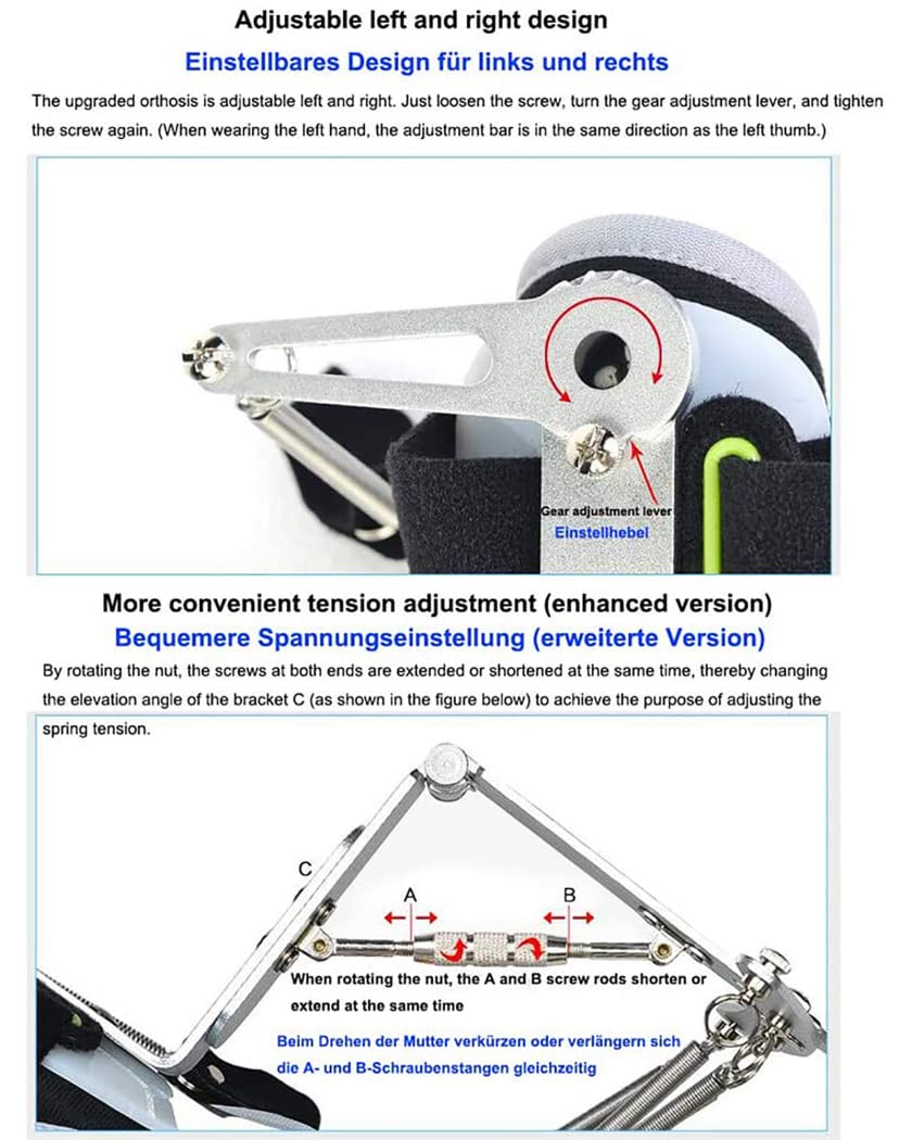 Soporte de rehabilitación de dedos Dispositivo de entrenamiento ortopédico de muñeca de dedo ajustable Férula separadora de dedos de aleación de aluminio para hemiplejia por accidente cerebr
