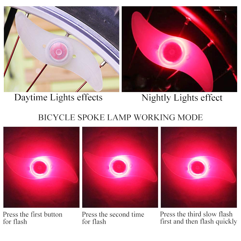 Yifengshun Luci Per Ruote A LED Per Bici Con 3 Modalità Fash Ciclismo