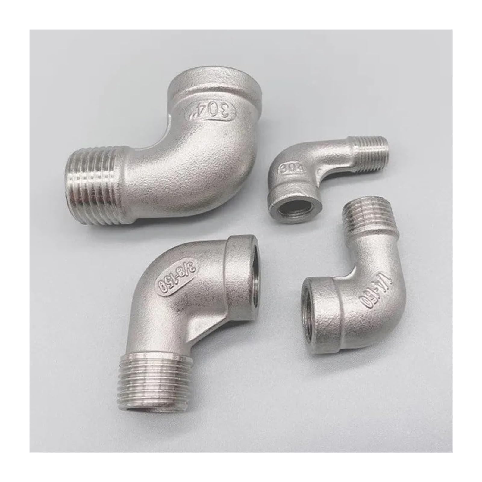 Conectores de codo de 1/8", 1/4", 3/8", 1/2", 3/4" y 1" hembra de acero inoxidable 304.,Conectores acodados(Dn 32)