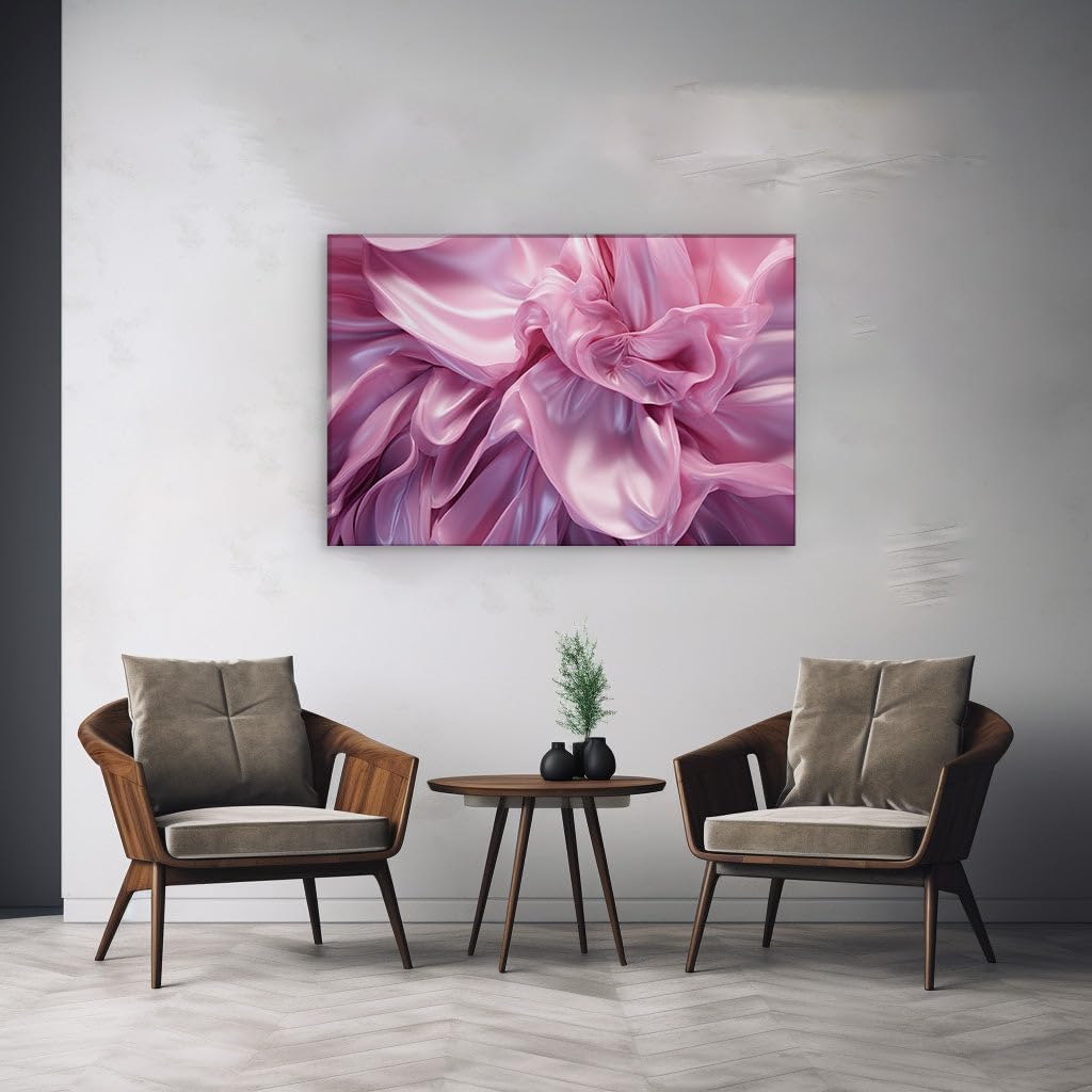 Canvas for Living room. Elegance in Bloom: Fabric-Flow Artistry Captures a Floral Dance, 27 x 18 inch Canvas Wall Art - Contemporary Masterpieces - Botanical Home Decor - 69x46 cm (27x18 inch)