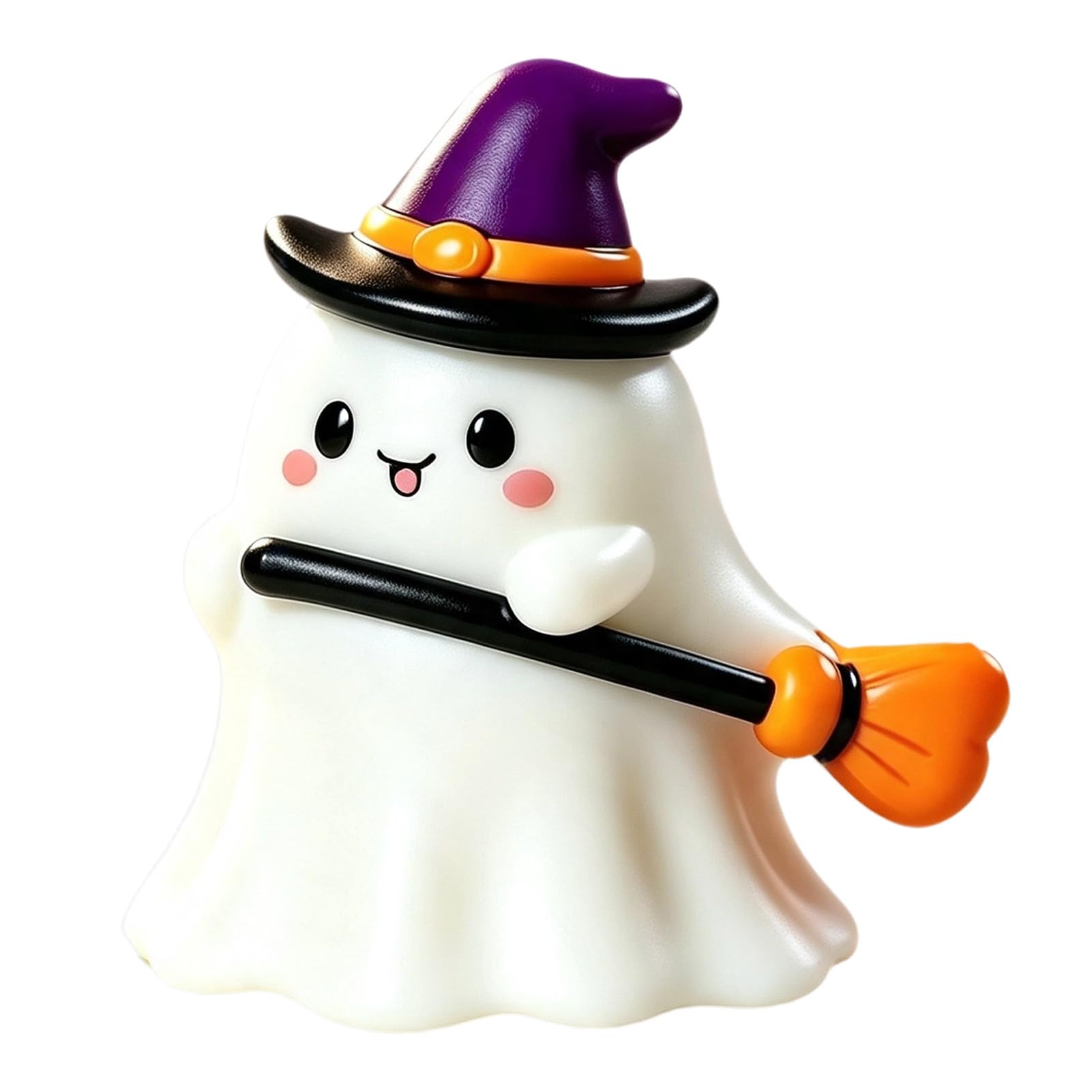 gibxiyza Halloween Ghost Resin Figurine, Cute Pumpkin Witch Hat Statue