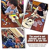 Drfeify Kit de Ukelele de Bricolaje para Niños y Adultos, Juego de Fabricación de Ukelele Completo de Tilo de 21 Pulgadas para Proyectos en el Hogar para (Pétalos de flores)