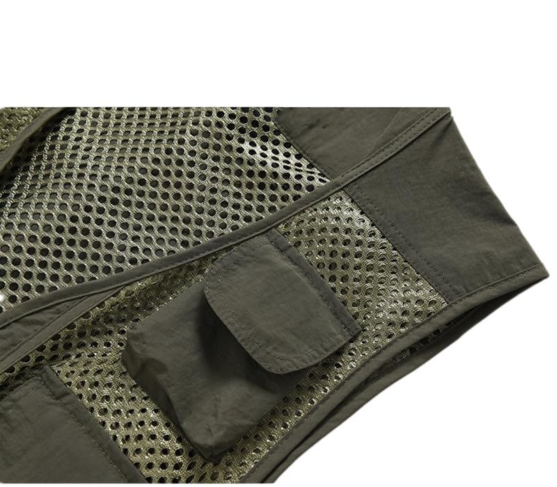 Chaleco de malla para hombre con cuello en V de botones transpirable 4