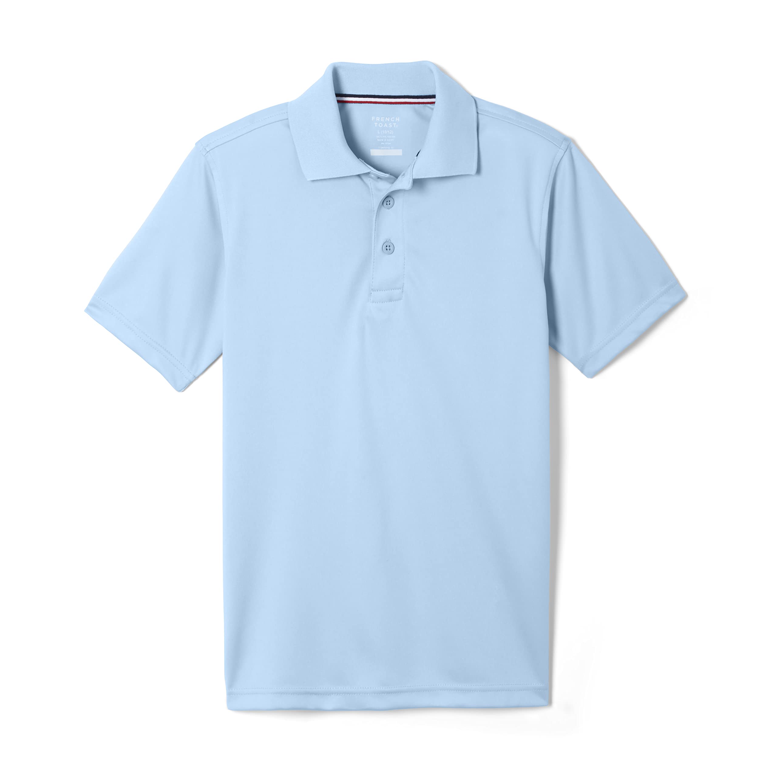 French Toast Polo deportivo elástico de manga corta que absorbe la humedad para niños, uniformes escolares para niños y adolescentes